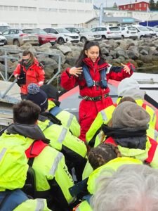 Húsavík Adventures guide welcomes passengers on board © Alessandra Vanacore